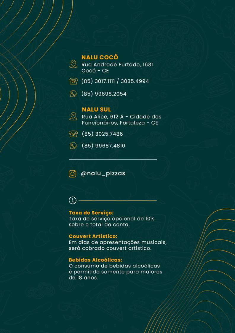 Nalu Pizzas Cocó cardápio