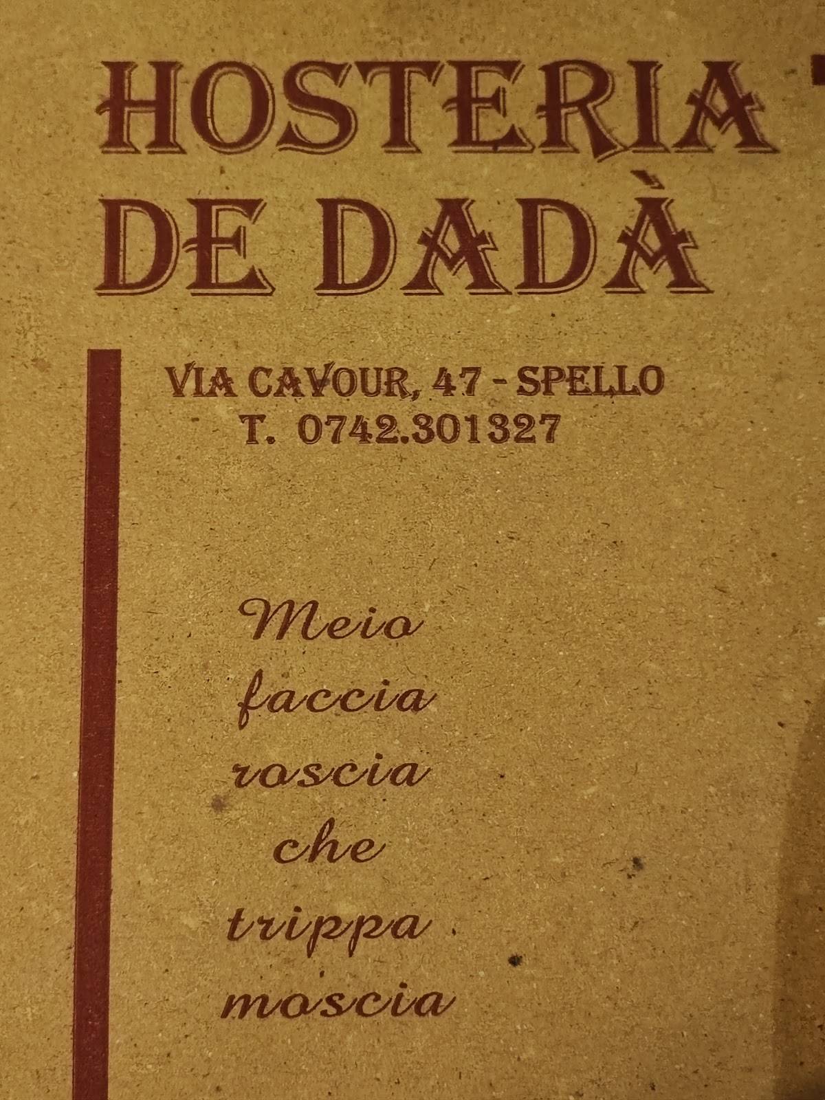 Menu di Osteria de Dadà 