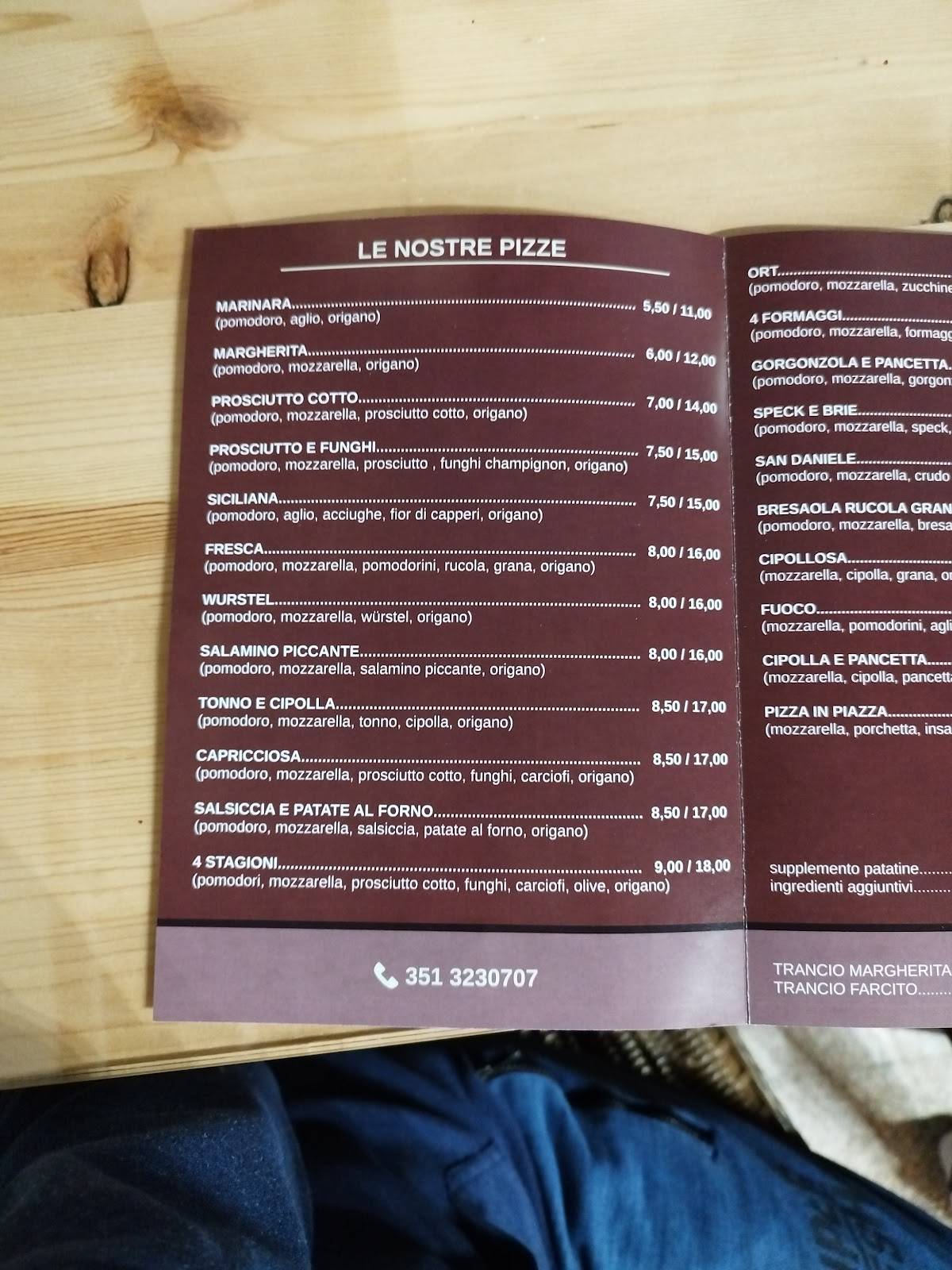 Menu di Pizza in Piazza 
