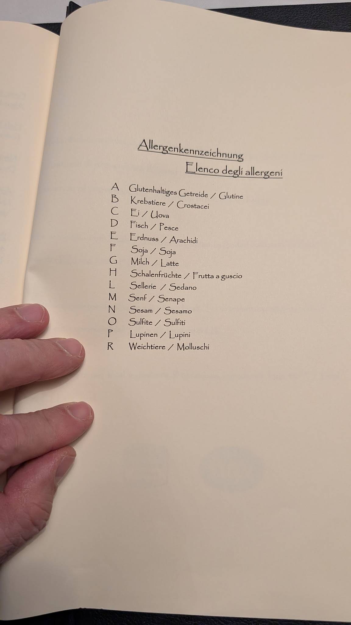 Menu di Pizzeria Zur Traube 