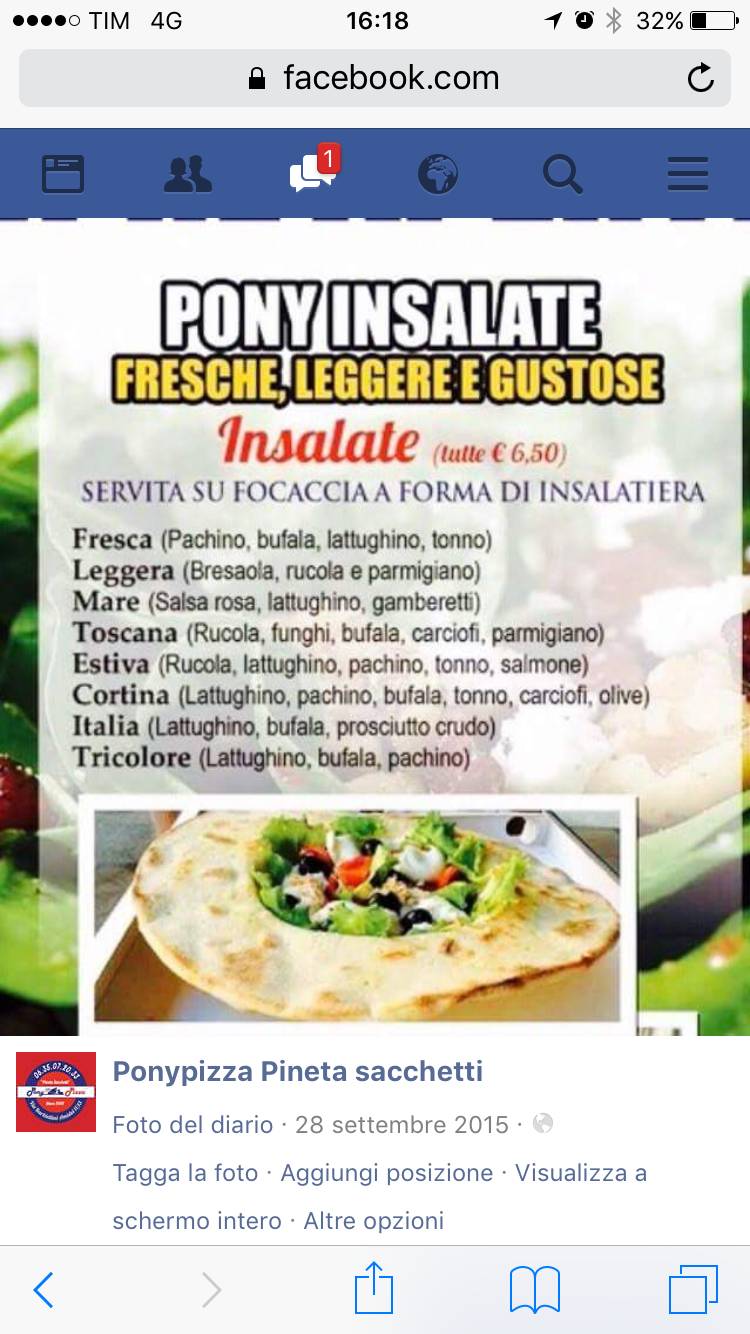 Menu di Ponypizza PinetaSacchetti 
