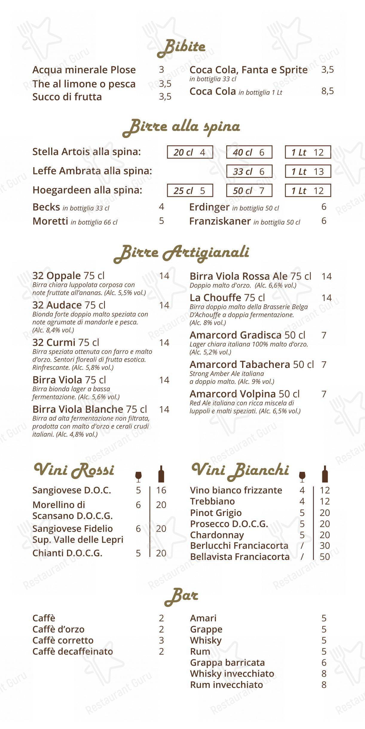 Menu di Prima O Poi - Menu