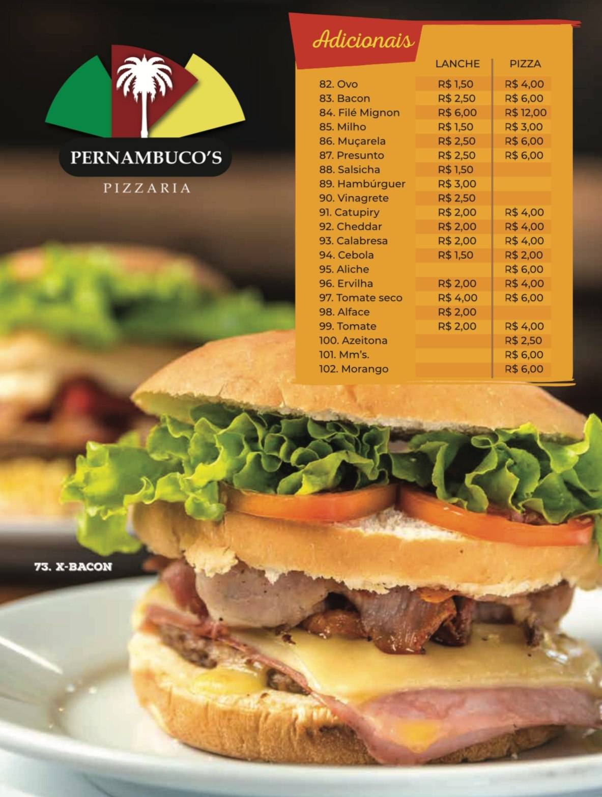 Restaurante e Pizzaria Pernambuco's cardápio