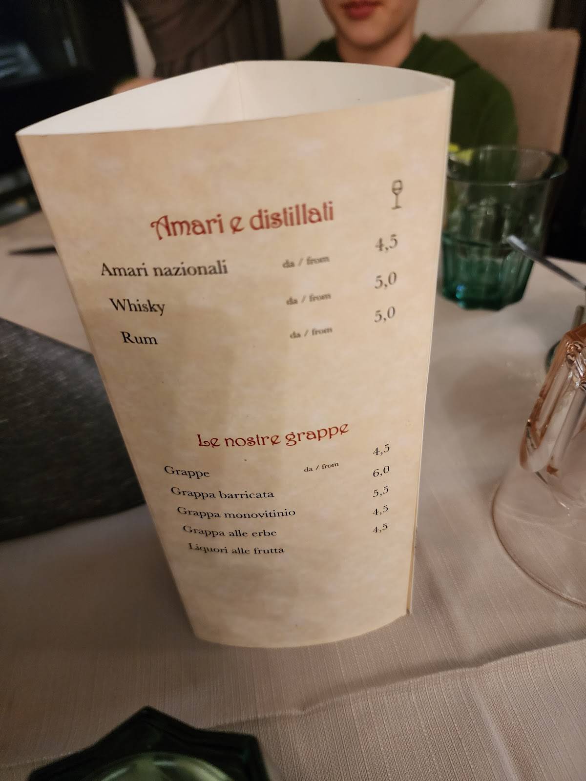 Menu di Ristorante Tobià 