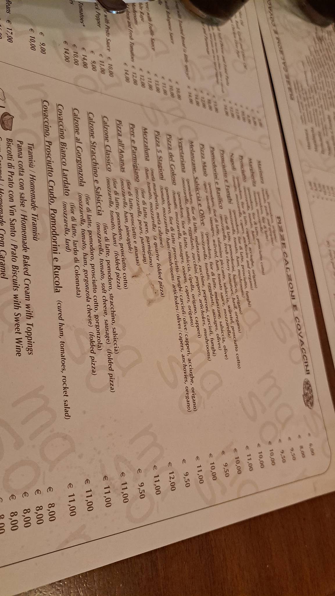 Menu di Ristorante Pizzeria Maso' 