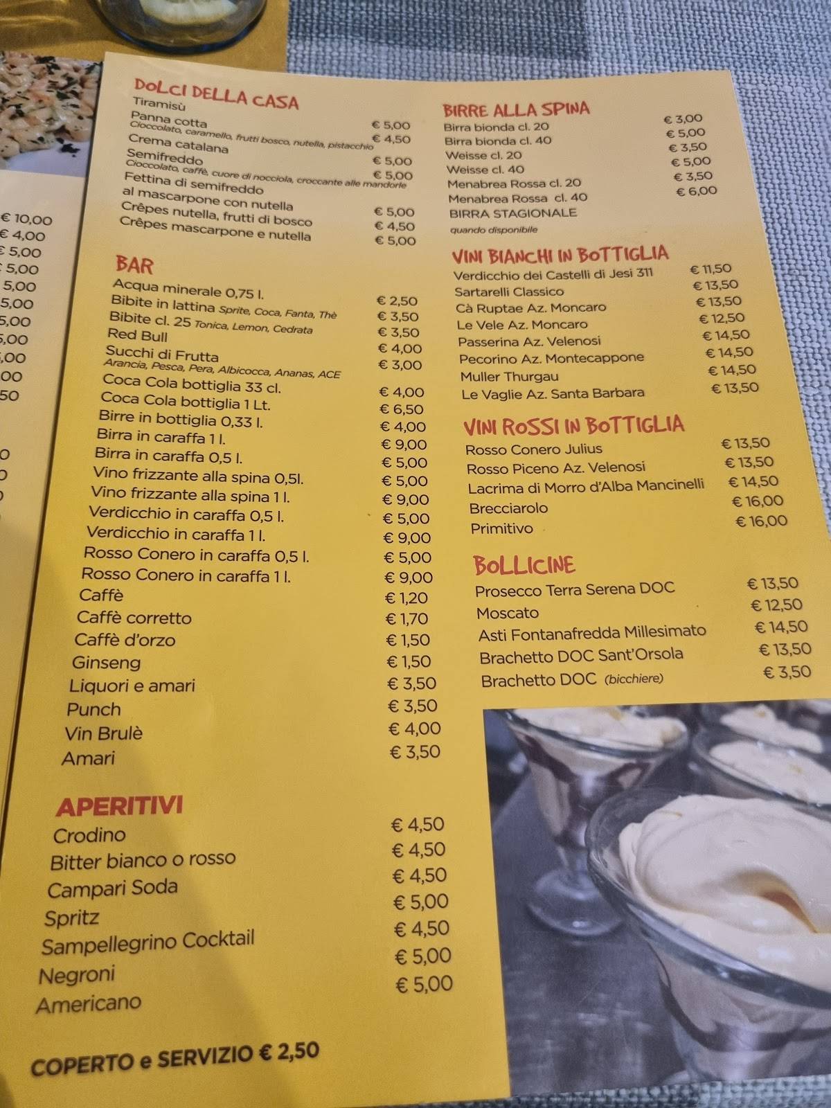 Menu di Ristorante Pizzeria Orange 