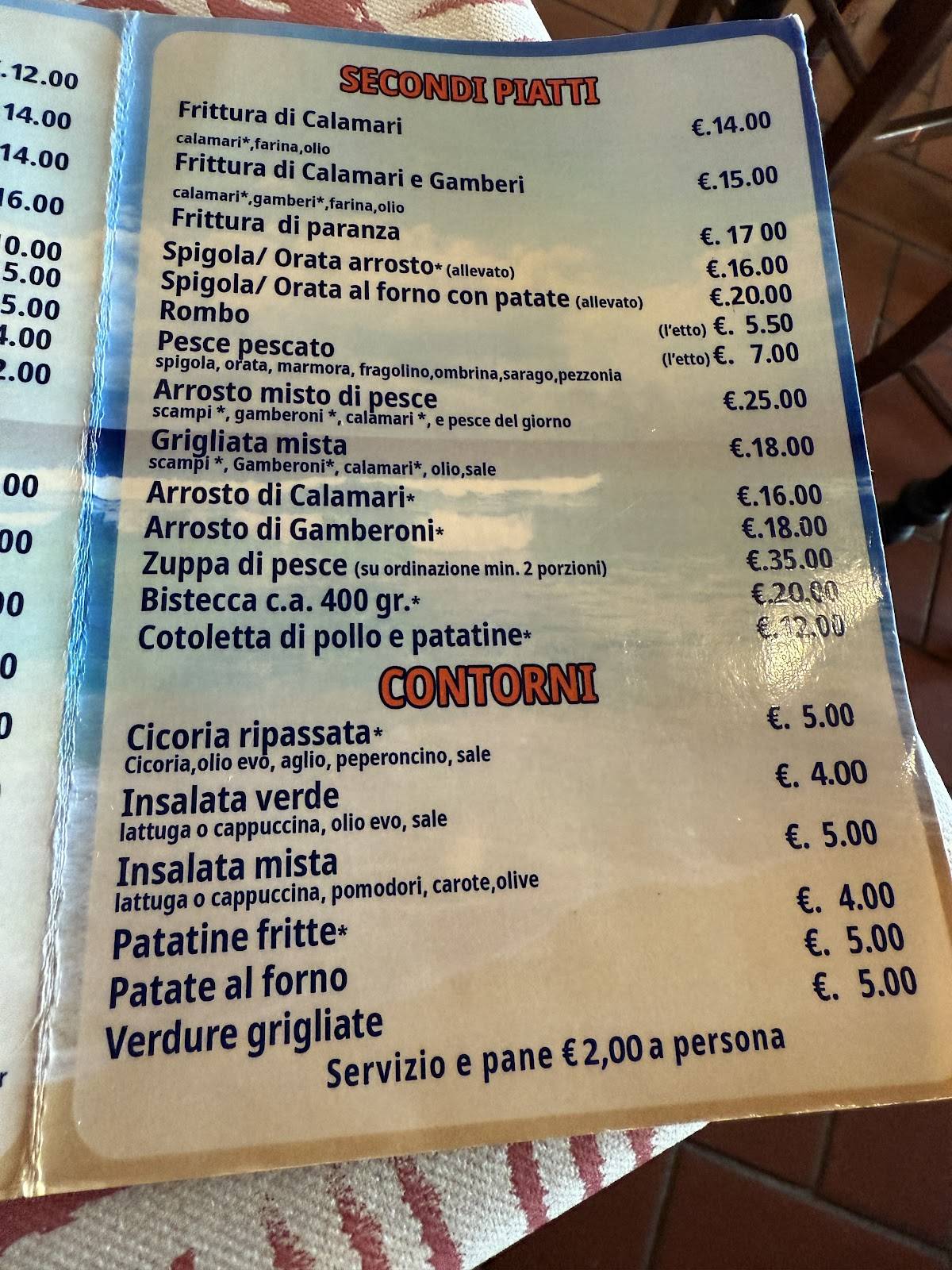 Menu di Ristorante TAAF 