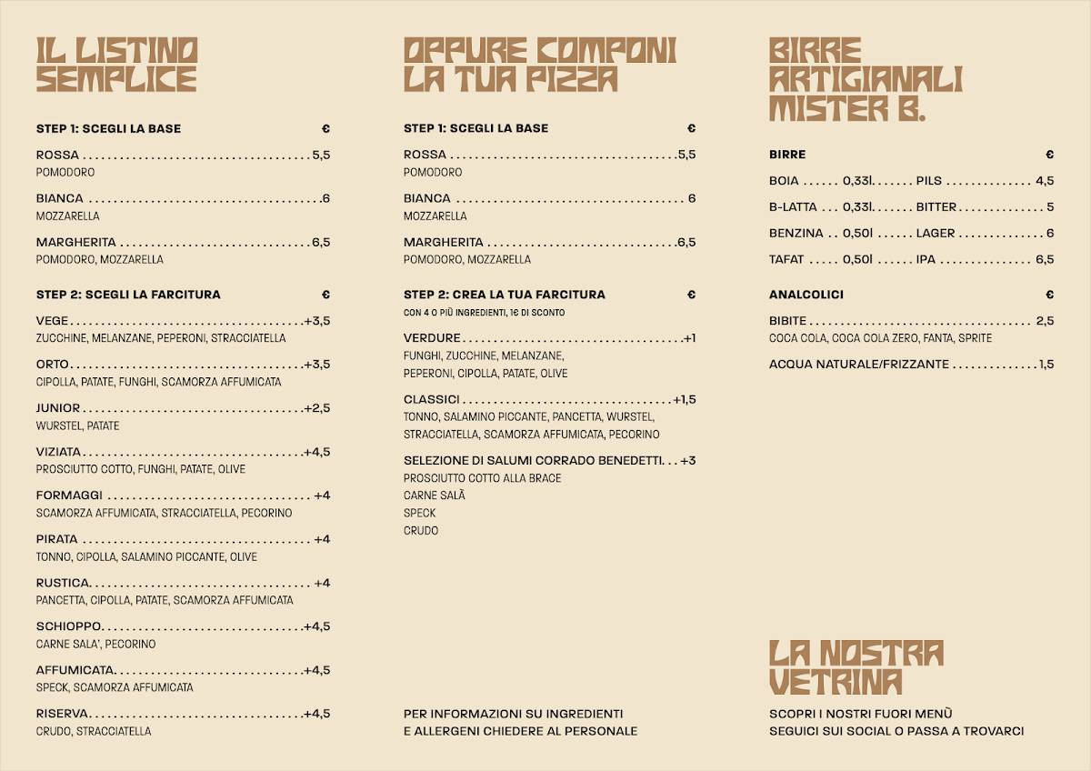 Menu di Pizzeria Semplice di Luca Gianlorenzi 