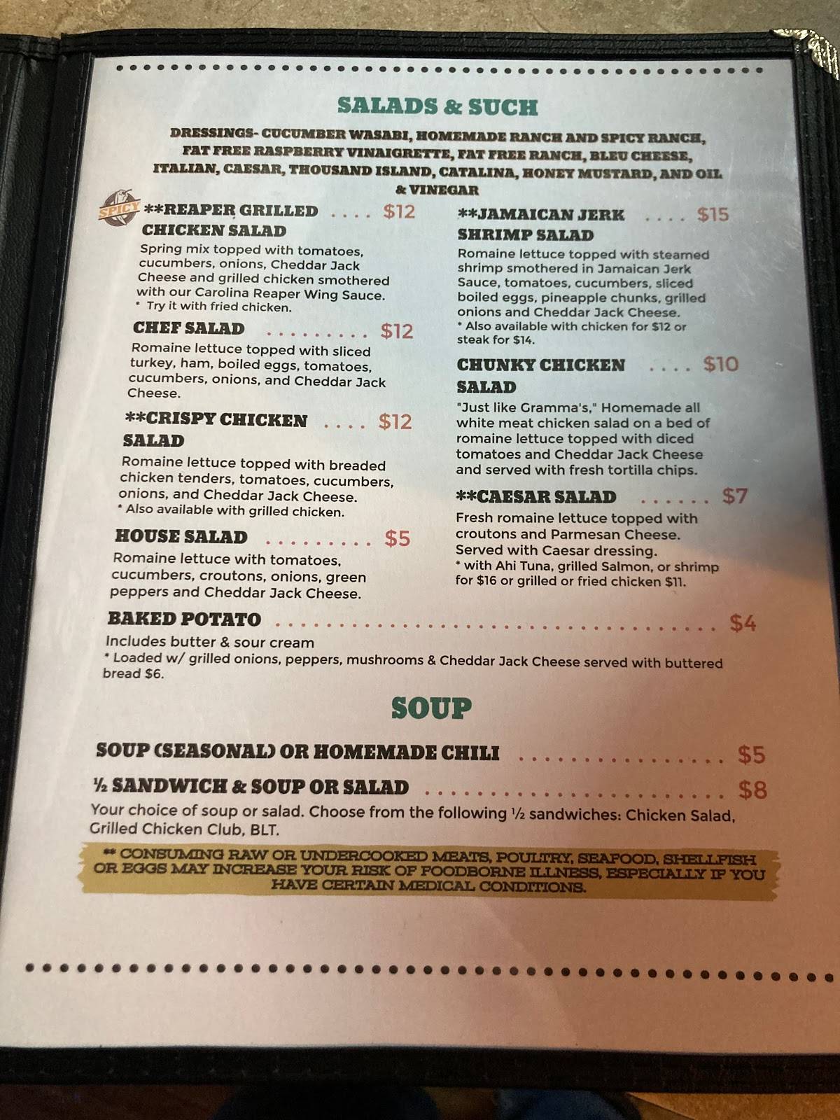 Menu at Westridge Grill pub & bar, Rocky Mount, 3639 Sunset Ave