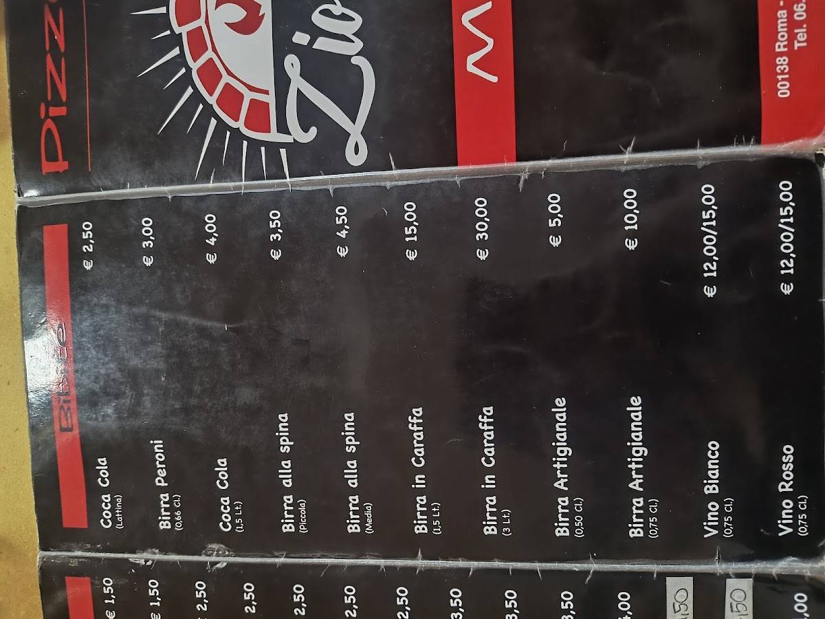 Menu di Pizzeria Zio Bello 