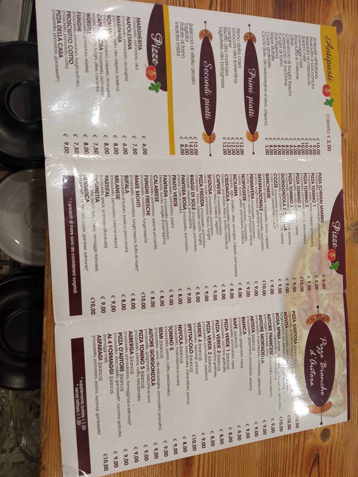 Menu di Pizzeria d'Autore 