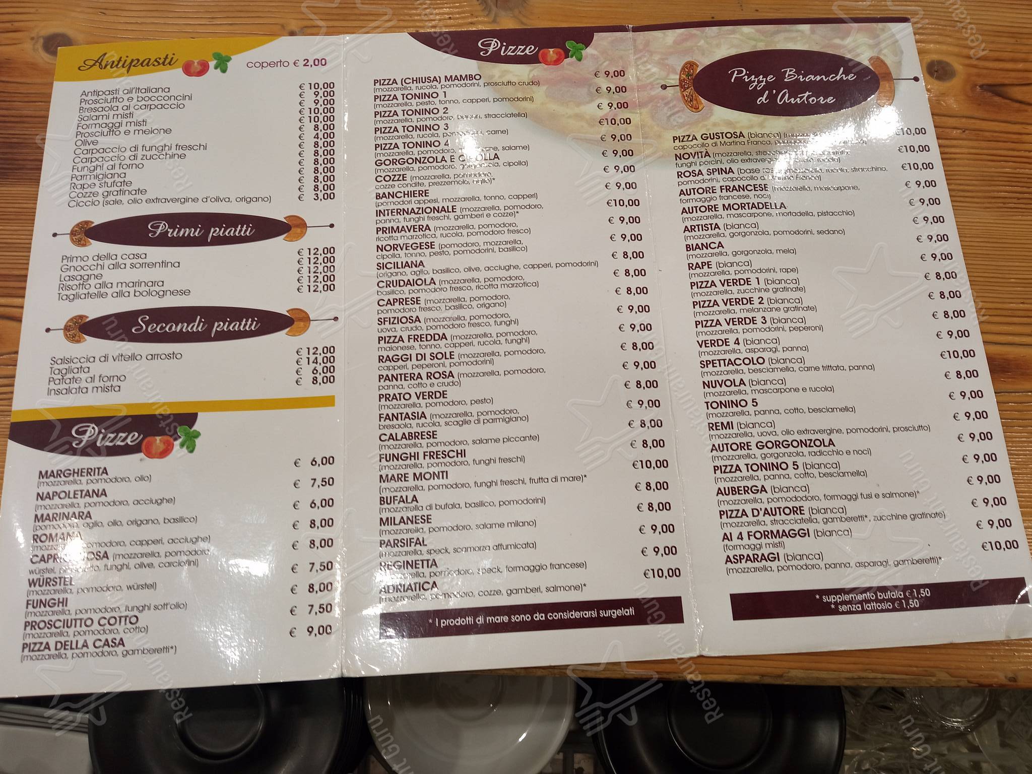 Menu per Pizzeria d'Autore pizzeria