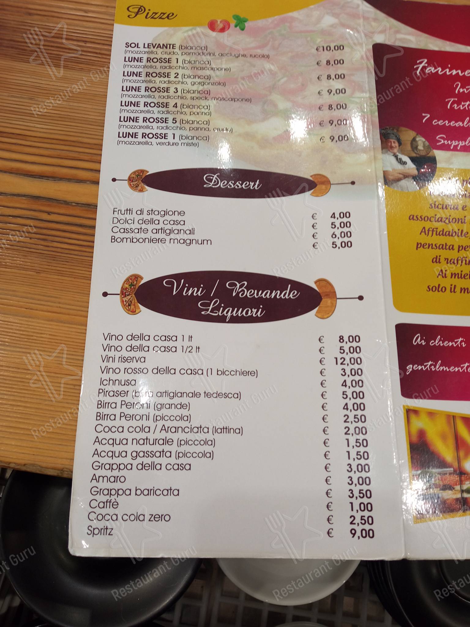 Menu di Pizzeria d'Autore