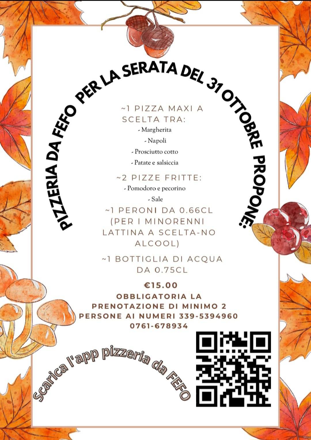 Menu di Pizzeria da FEFO 