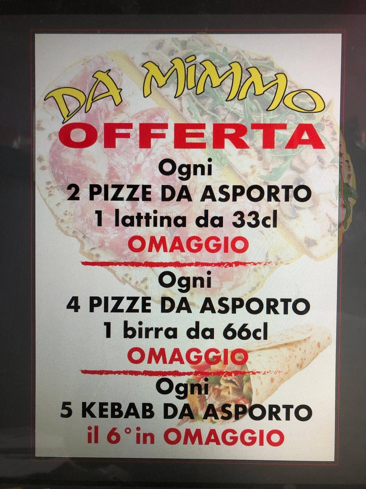 Menu di Pizzeria da Mimmo piossasco 