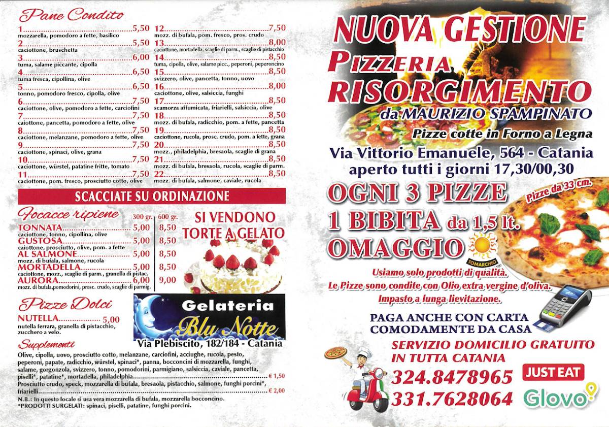 Menu di Pizzeria risorgimento 