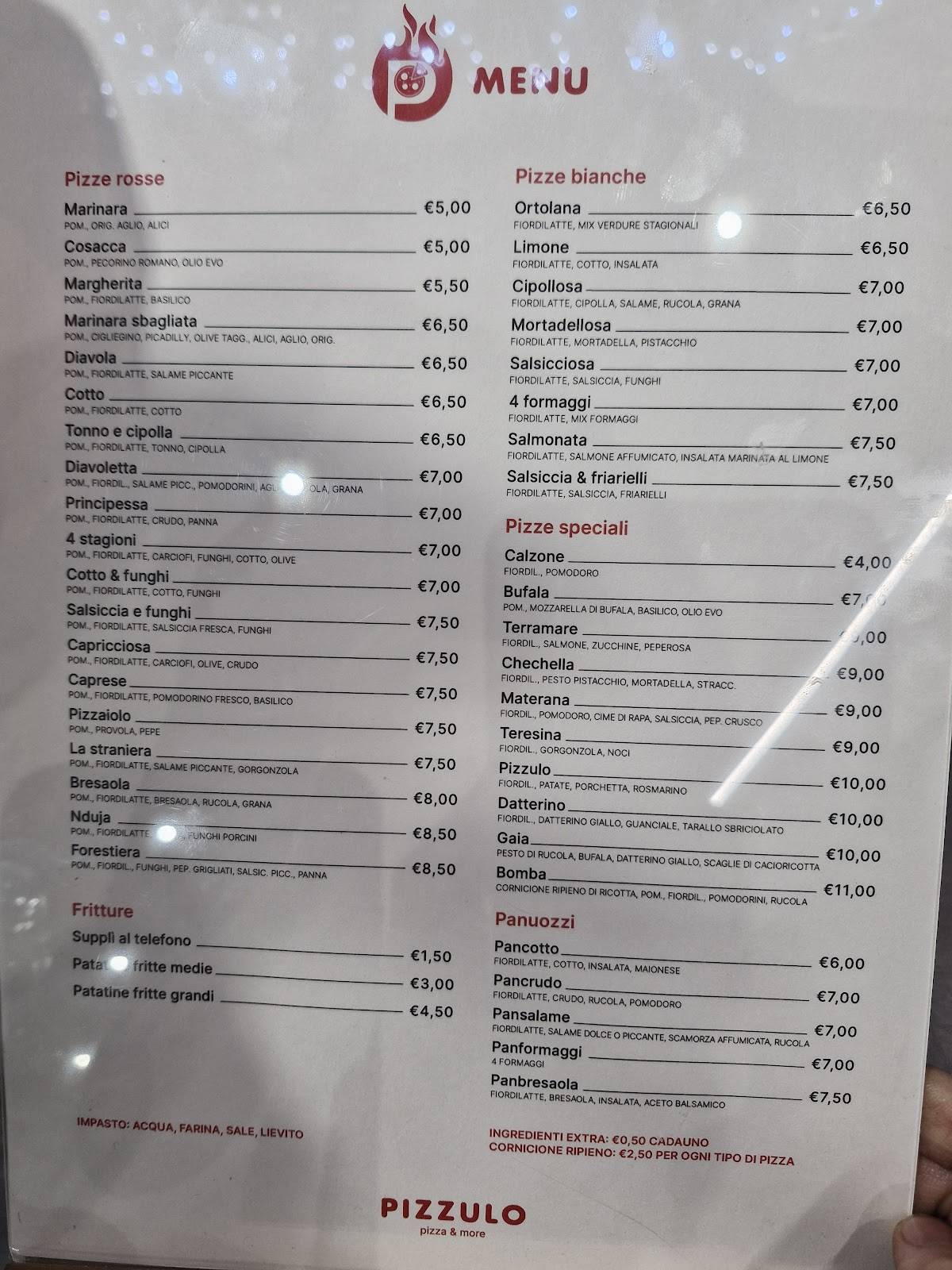 Menu di Pizzulo Pizzeria 