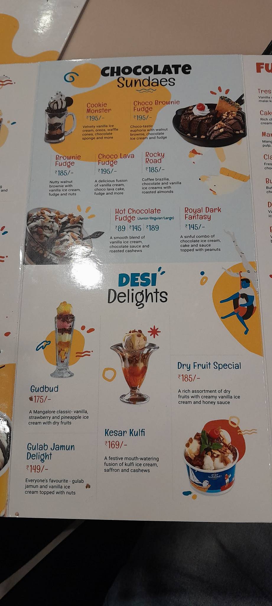 Polar Bear The Icecream Sundae Zone menu