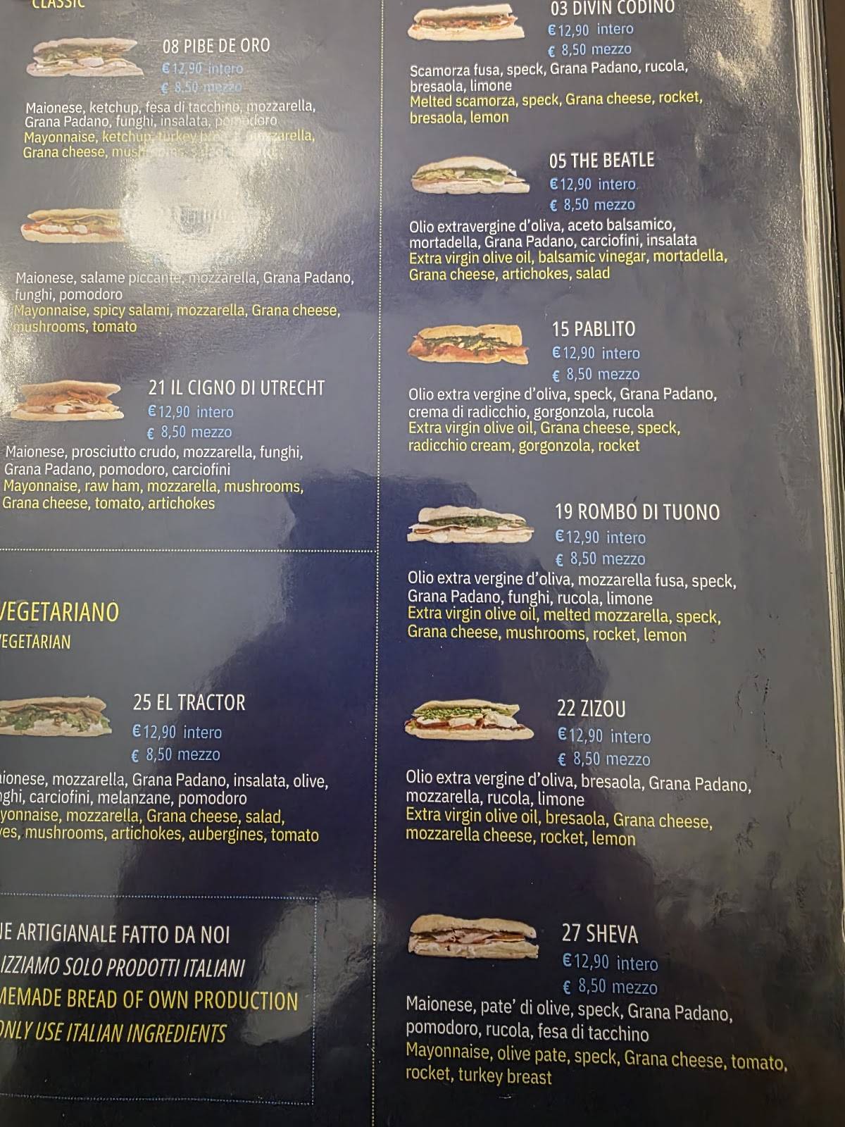 Menu di Poldo Panino League Roma 