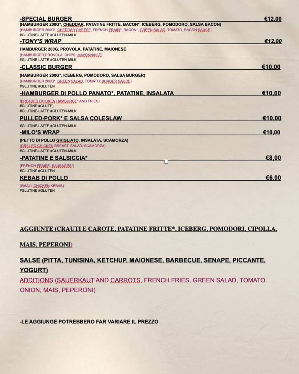 Menu di Pizz Stop 