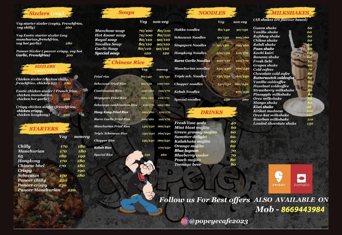 Popeye menu