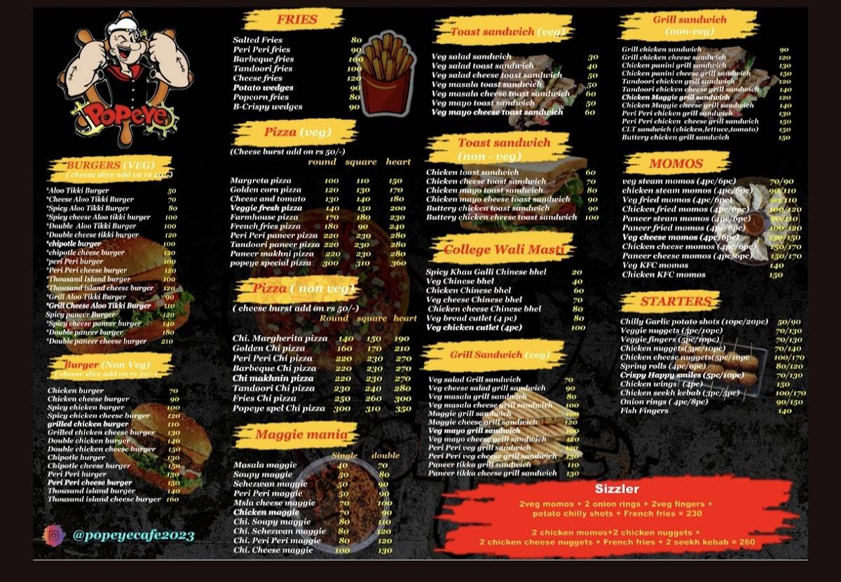 Popeye menu