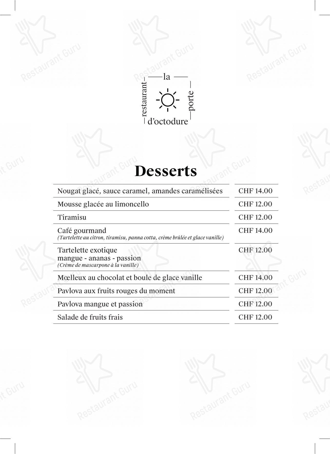 Коктейльная карта per Hotel Restaurant La Porte d'Octodure in Martigny-Combe