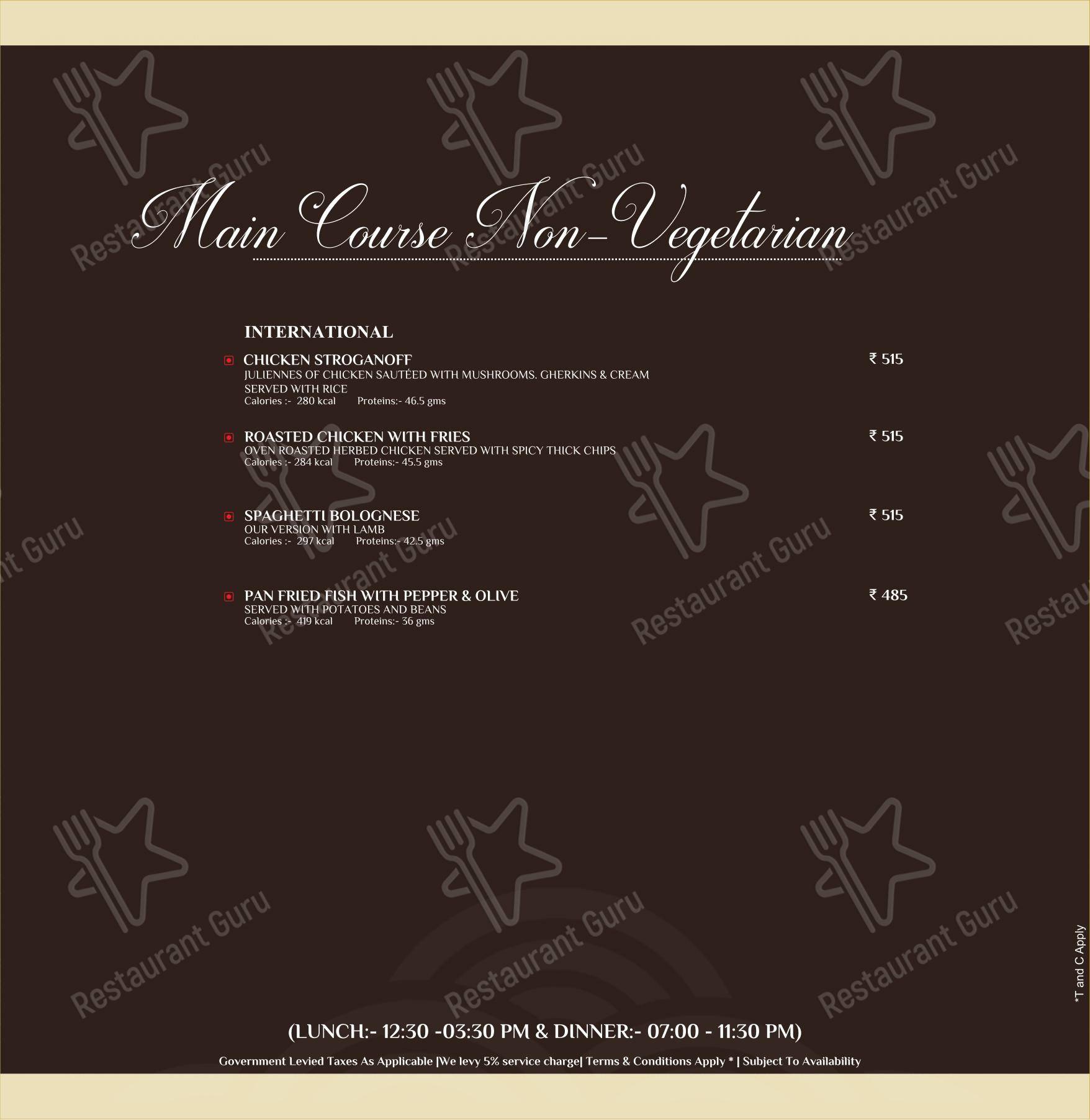 Portico Restaurant in Pune - Menu