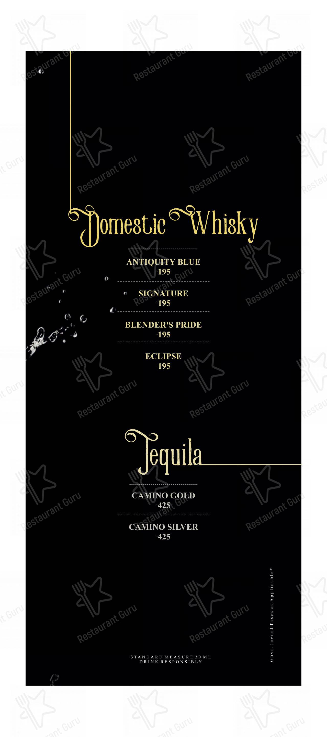 Portico Restaurant in Pune - Menu bar