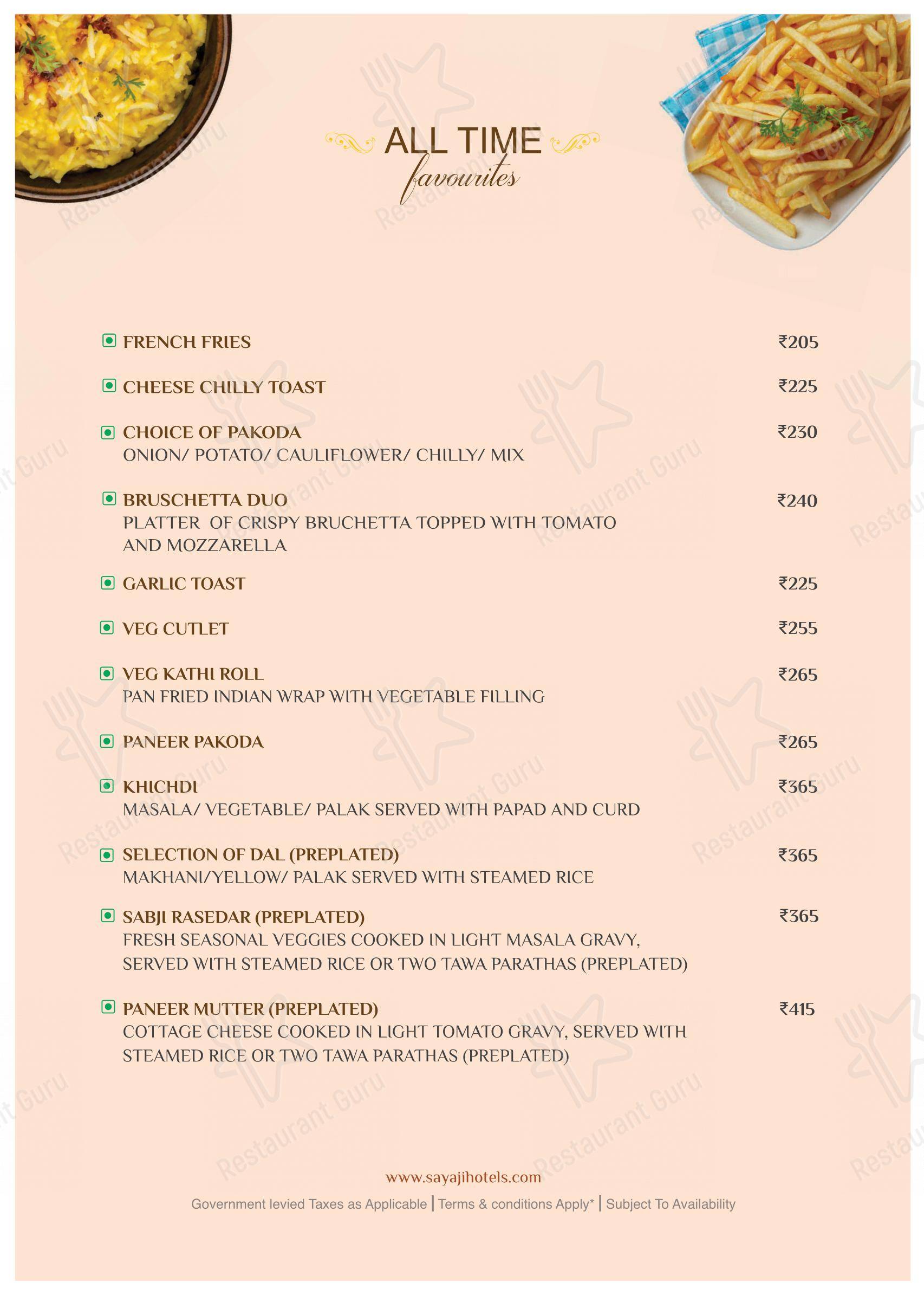 Portico Restaurant in Pune - 菜单