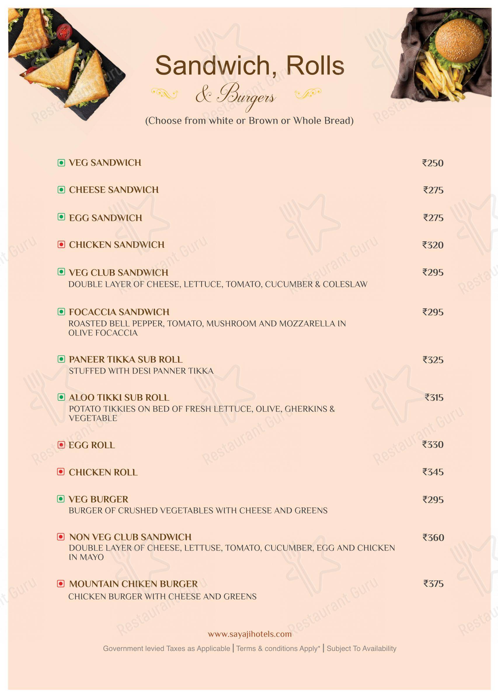 菜单 for Portico Restaurant in Pune