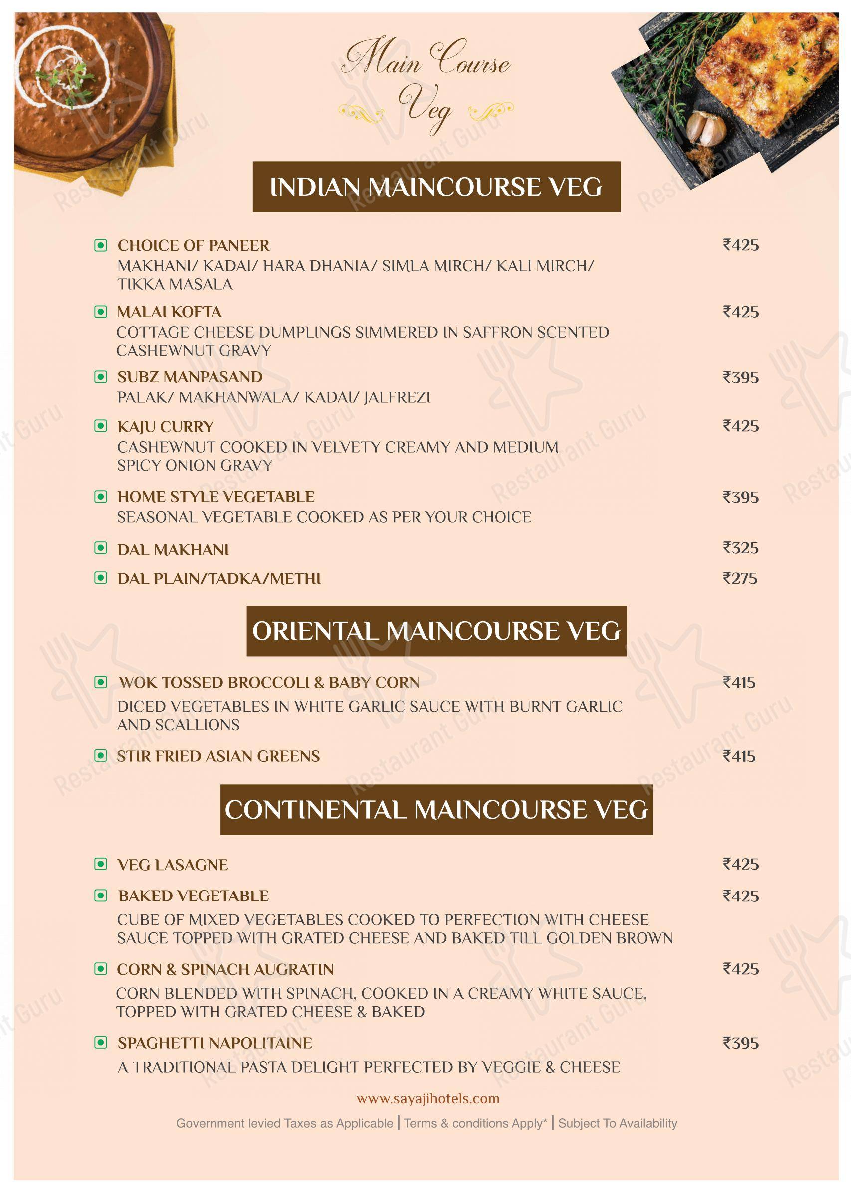 Portico Restaurant in Pune - 菜单