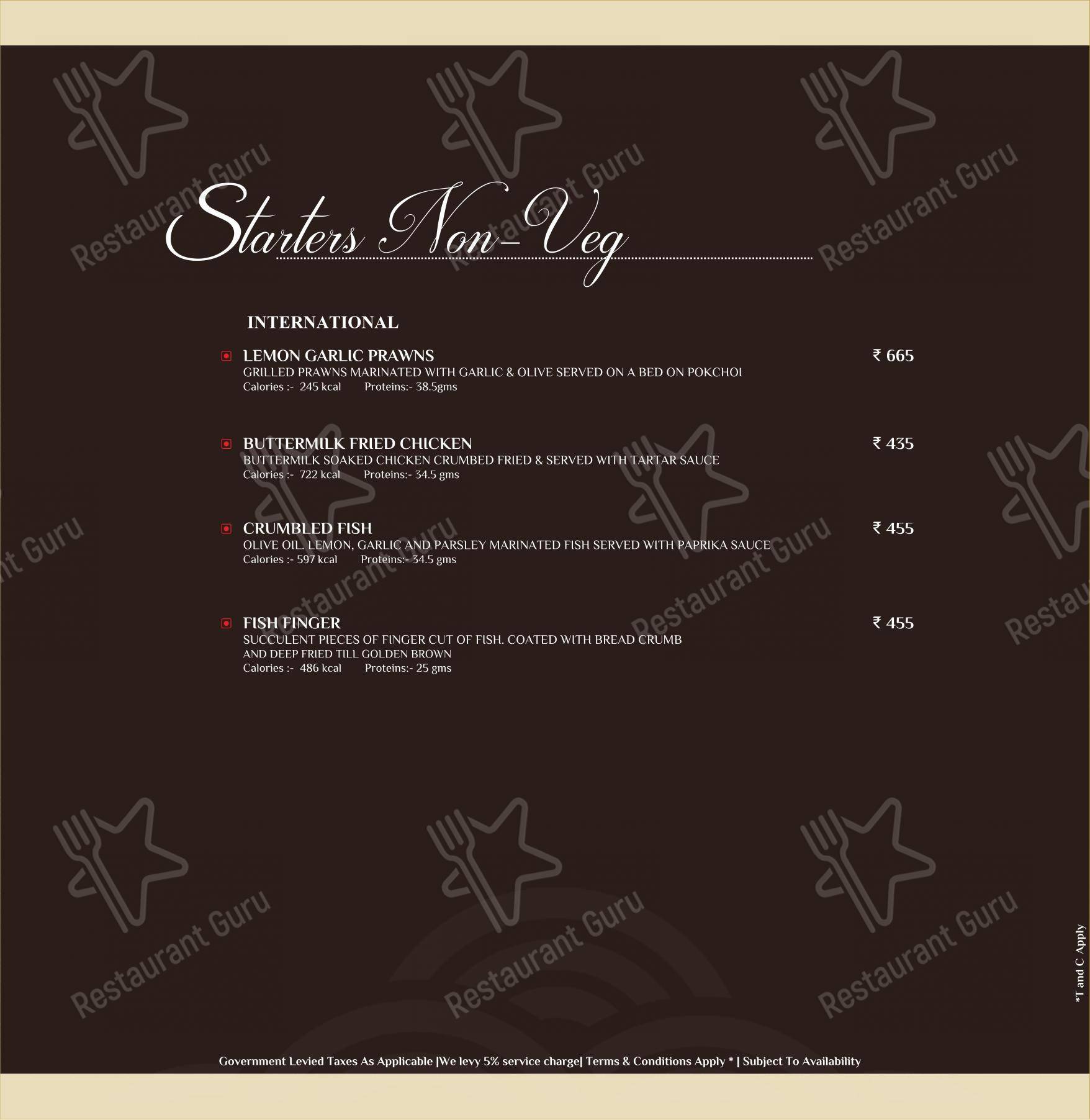 Menu for Portico Restaurant in Pune