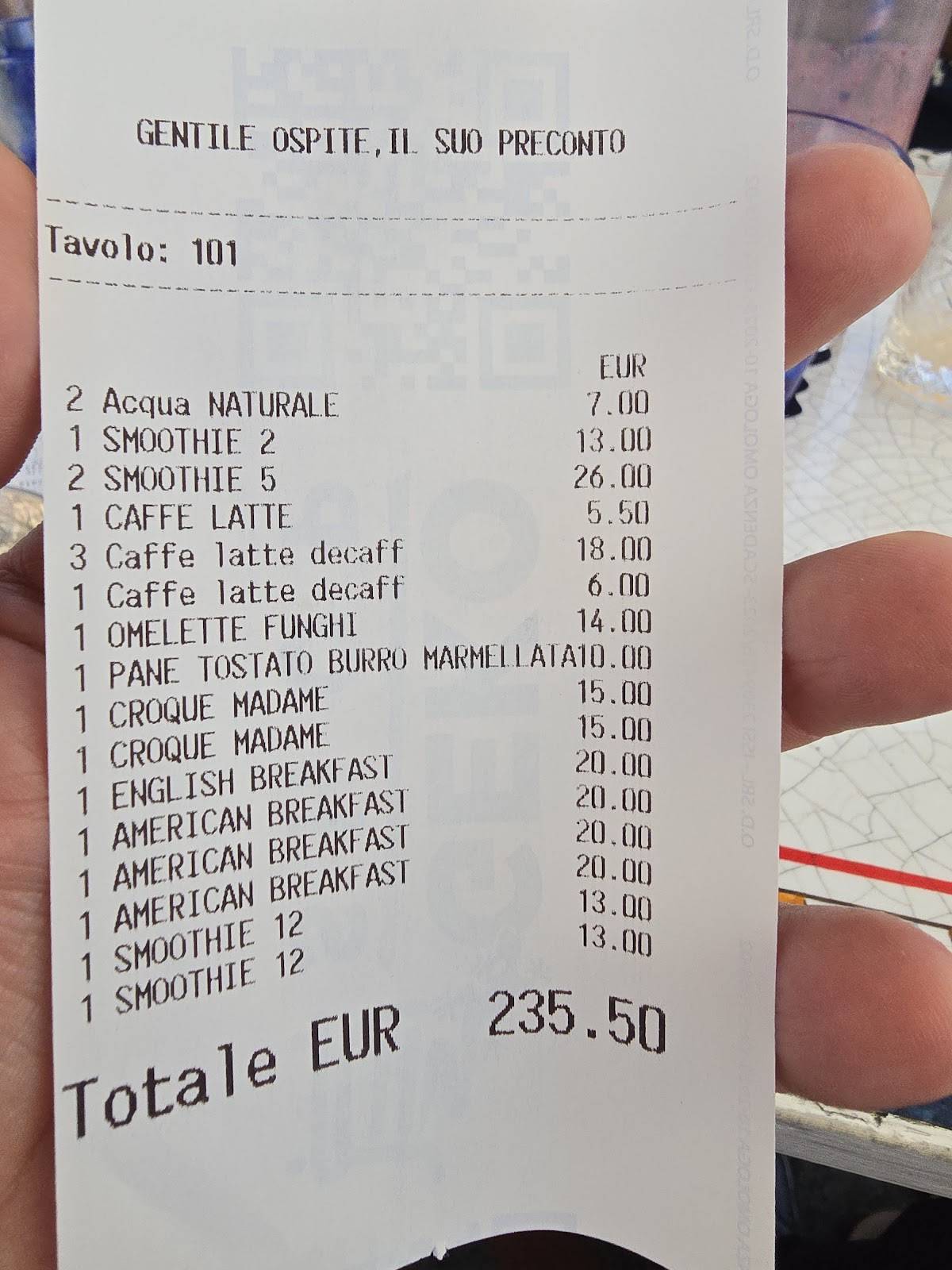 Menu di Ristorante Bar Caffè Positano