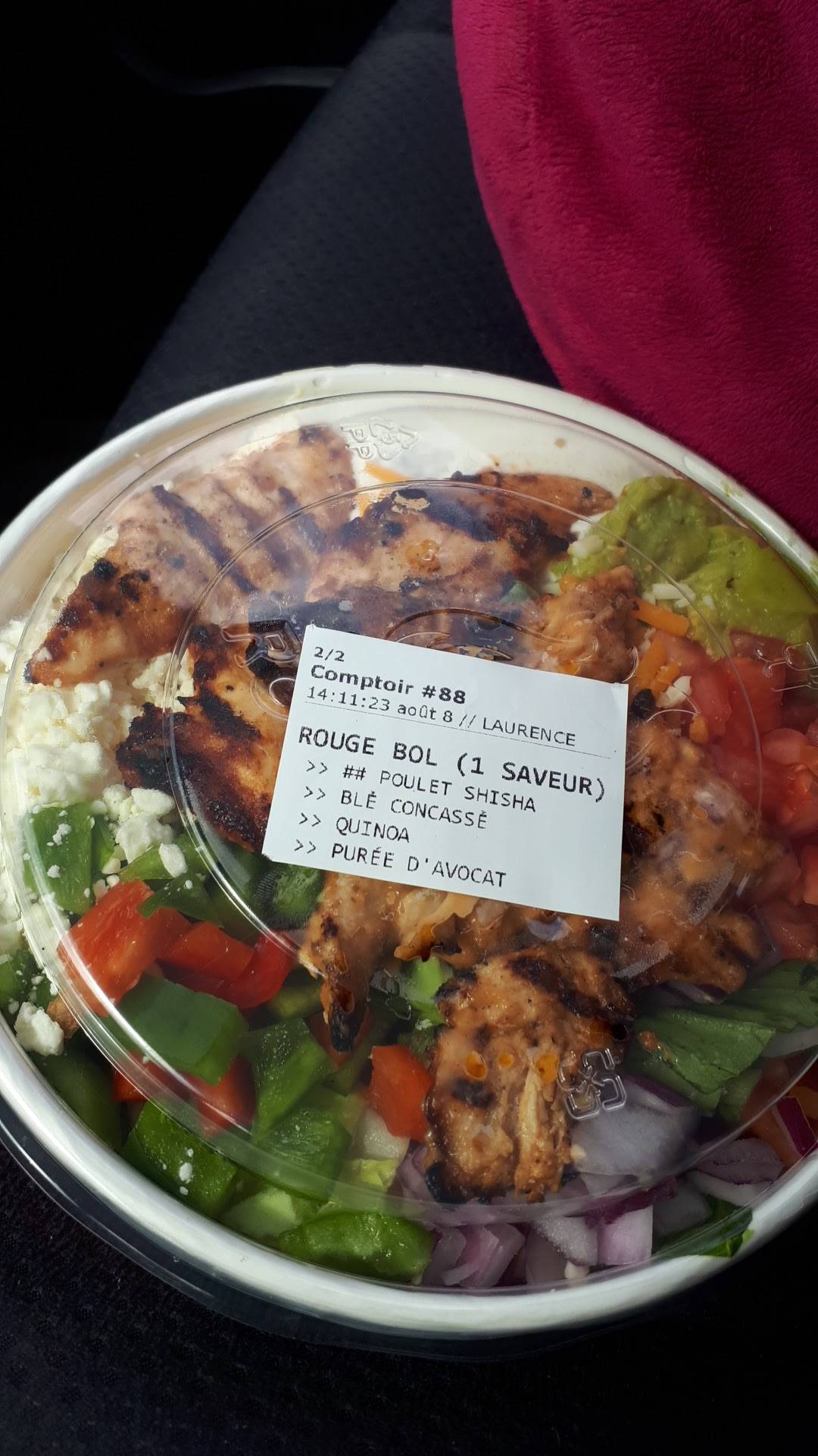 Menu au Poulet Rouge restaurant, Saint-Jérôme