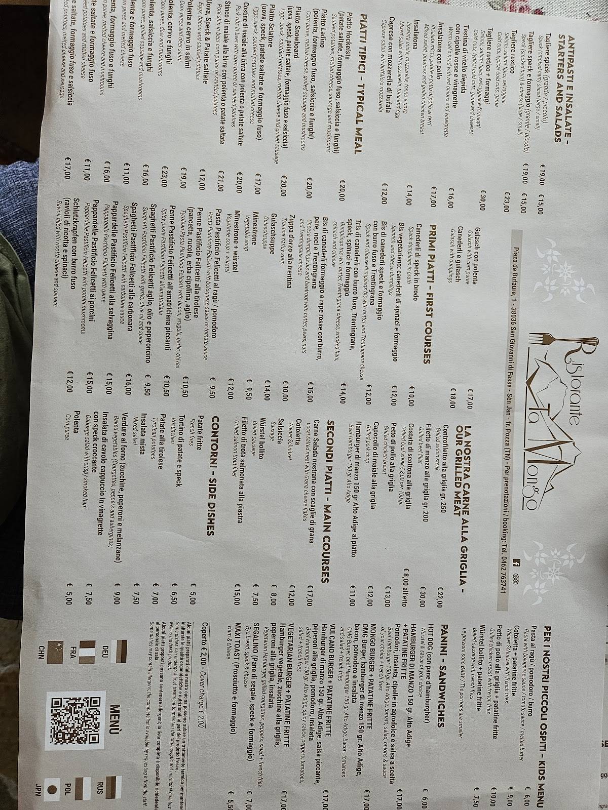 Menu di Ta Mongo 