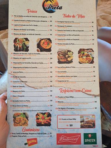Cabana da Preta cardápio