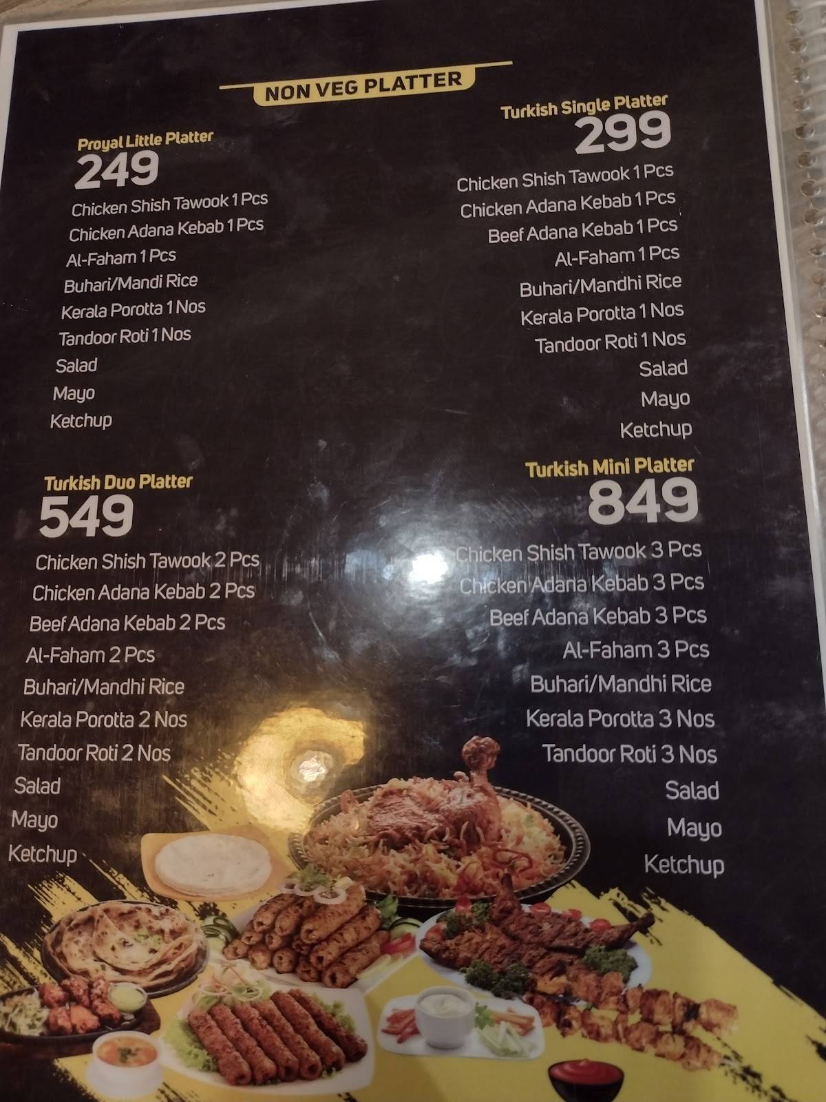 Proyal restaurant thrissur menu
