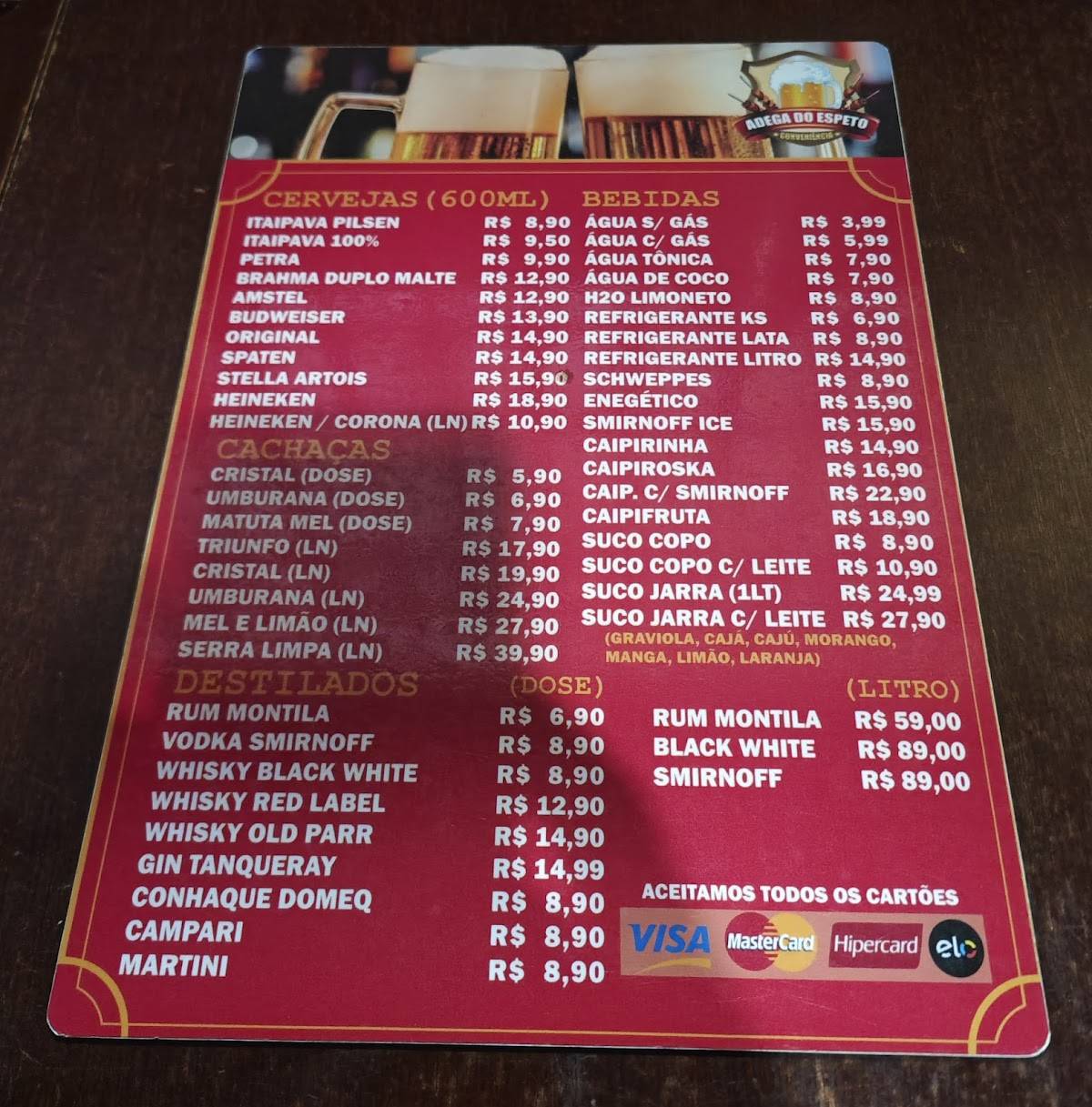 Adega do Espeto cardápio