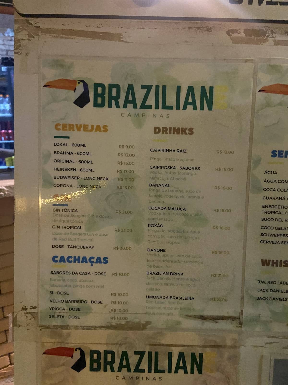 Brasil Bar - Campinas cardápio