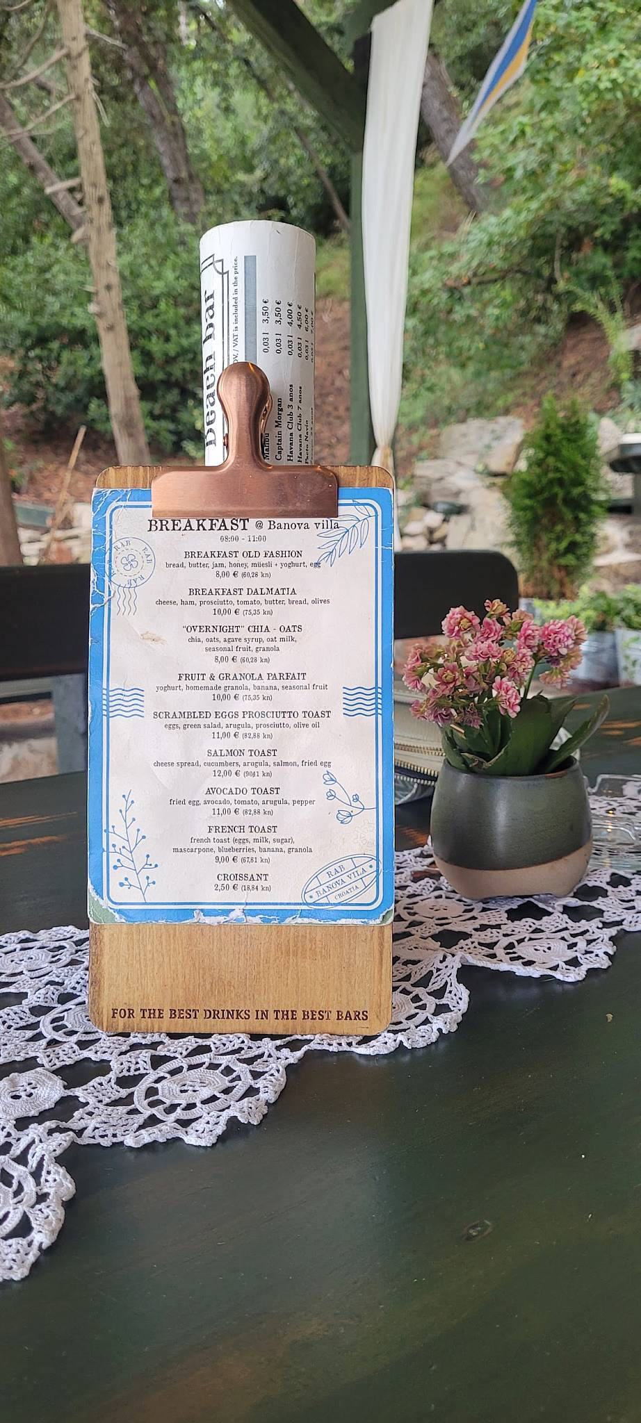 Menu di Banova Villa Beach Bar 