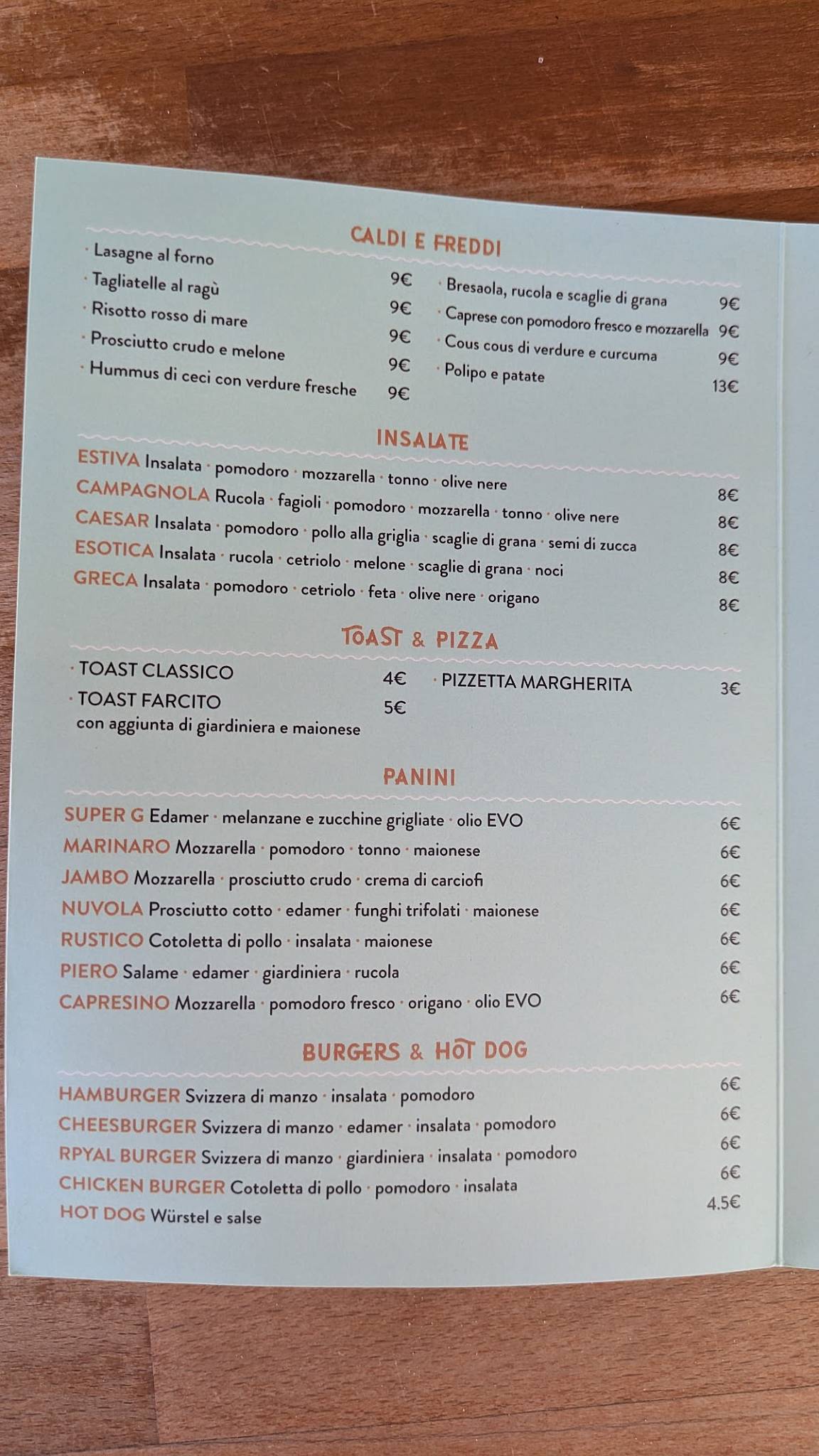 Menu di Bar Nives 