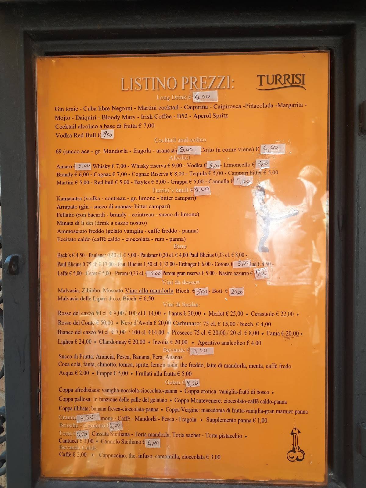 Menu di Bar Turrisi 