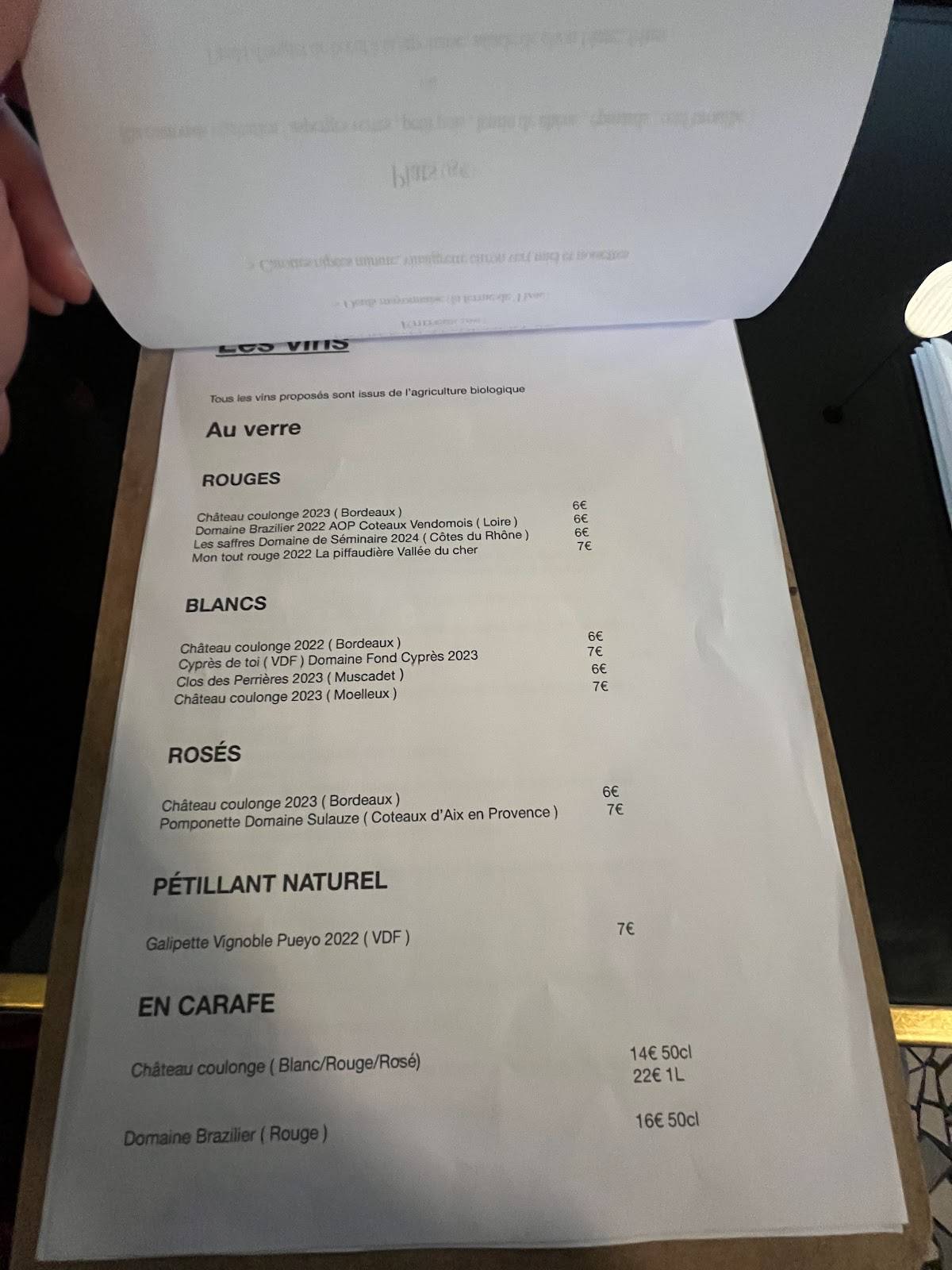 Menu de Cheverus Café