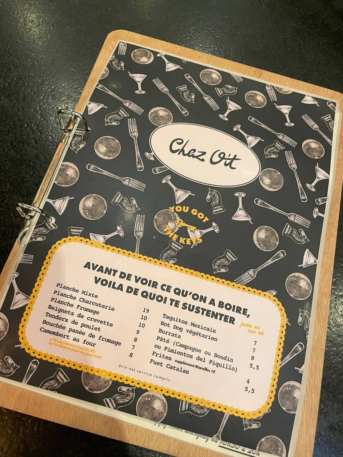 Menu de Chez oit