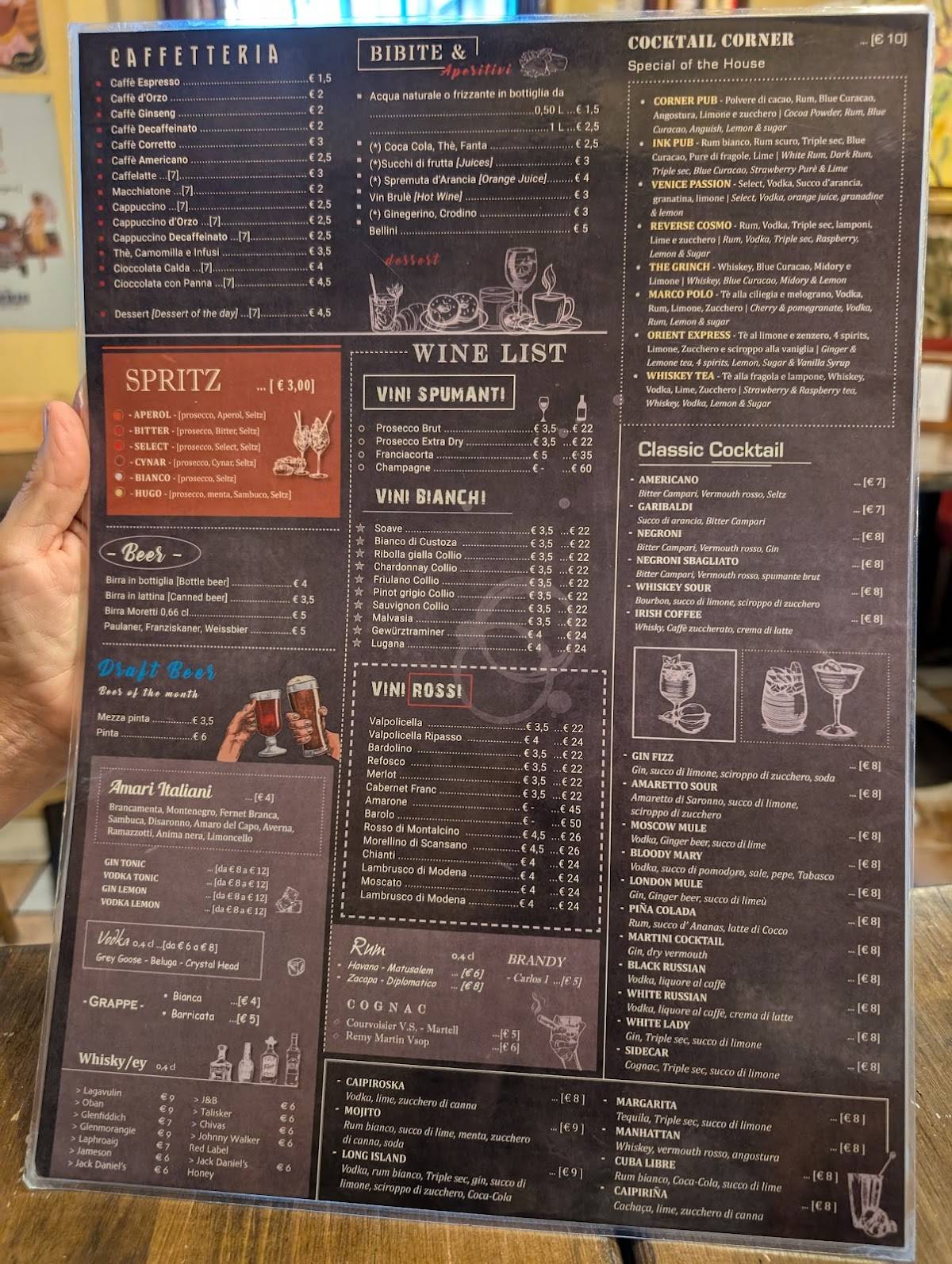 Menu di Corner Pub 