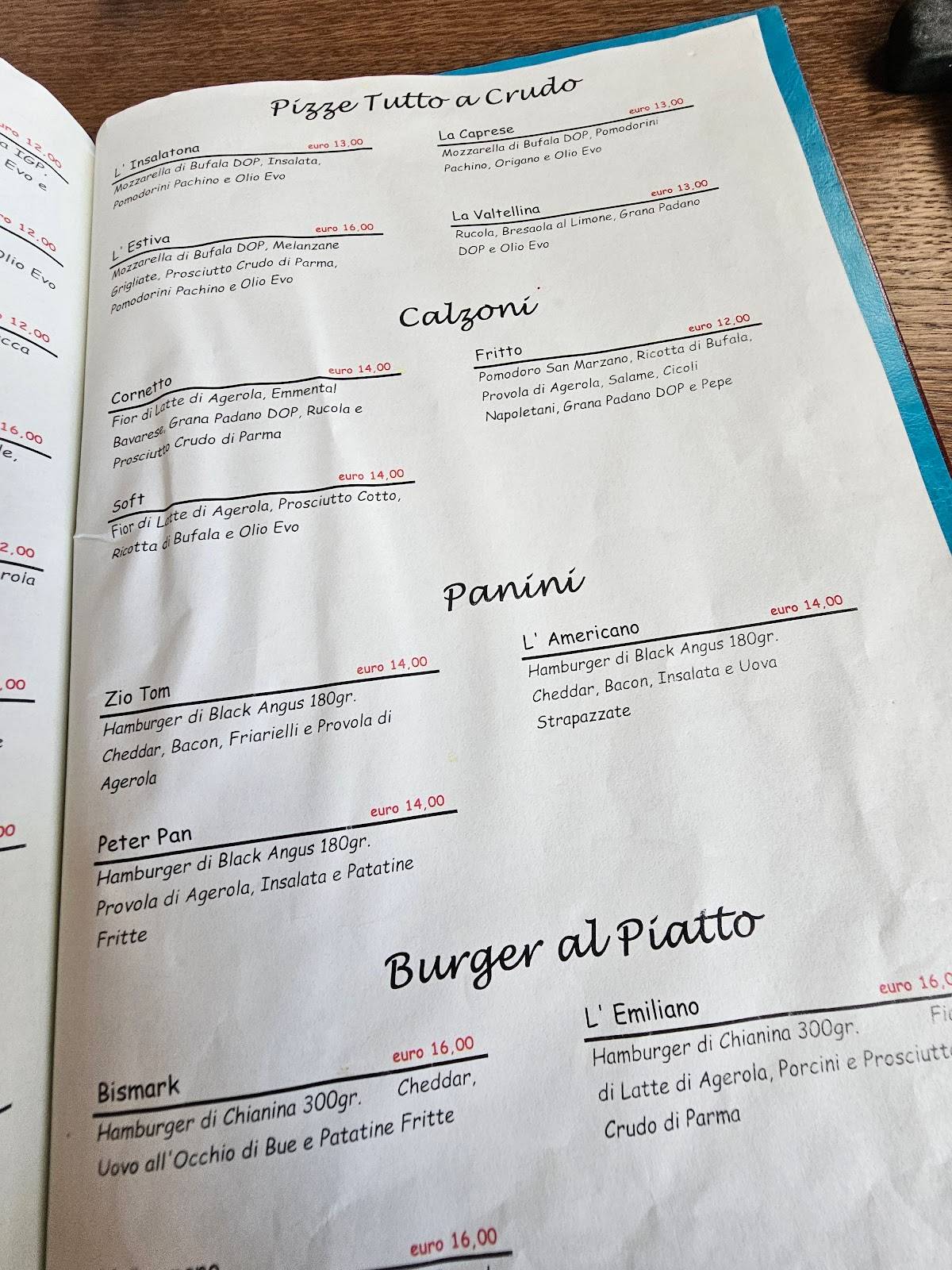 Menu di Del Monaco Pizzeria Bar 