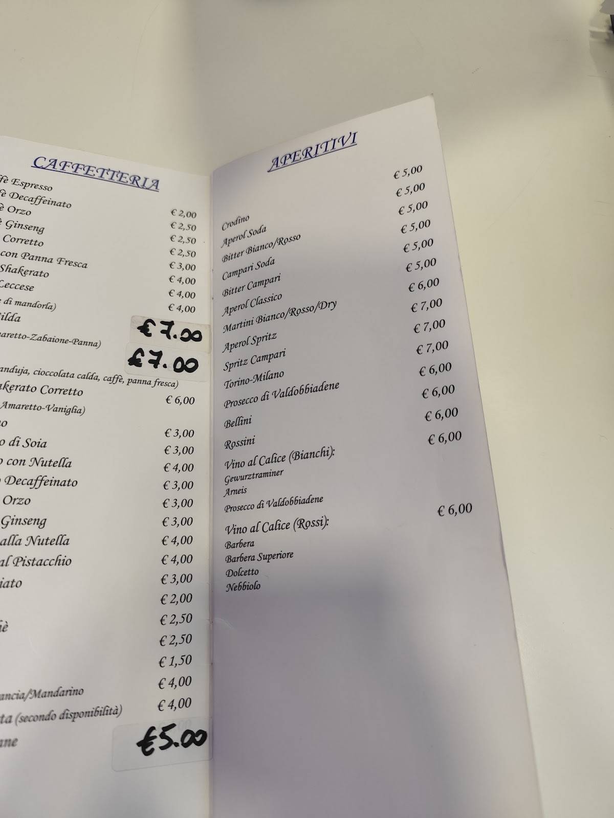 Menu di Gilda Lounge Bar Caffetteria 