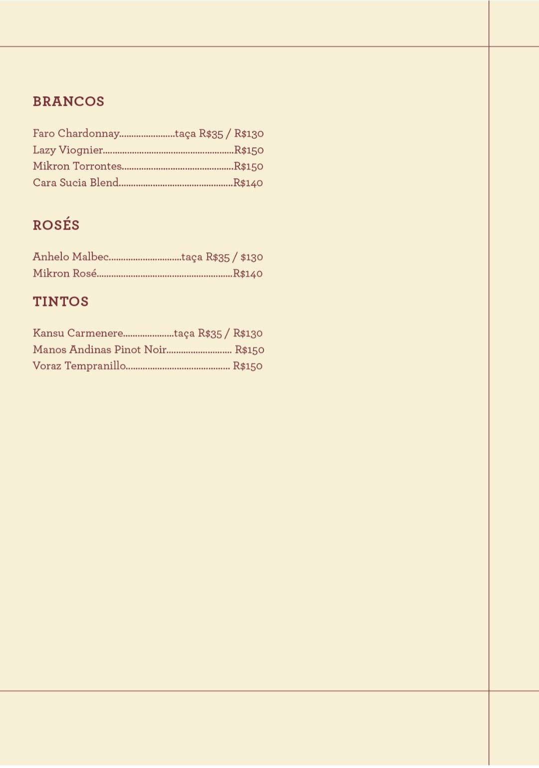 Giro Bar cardápio