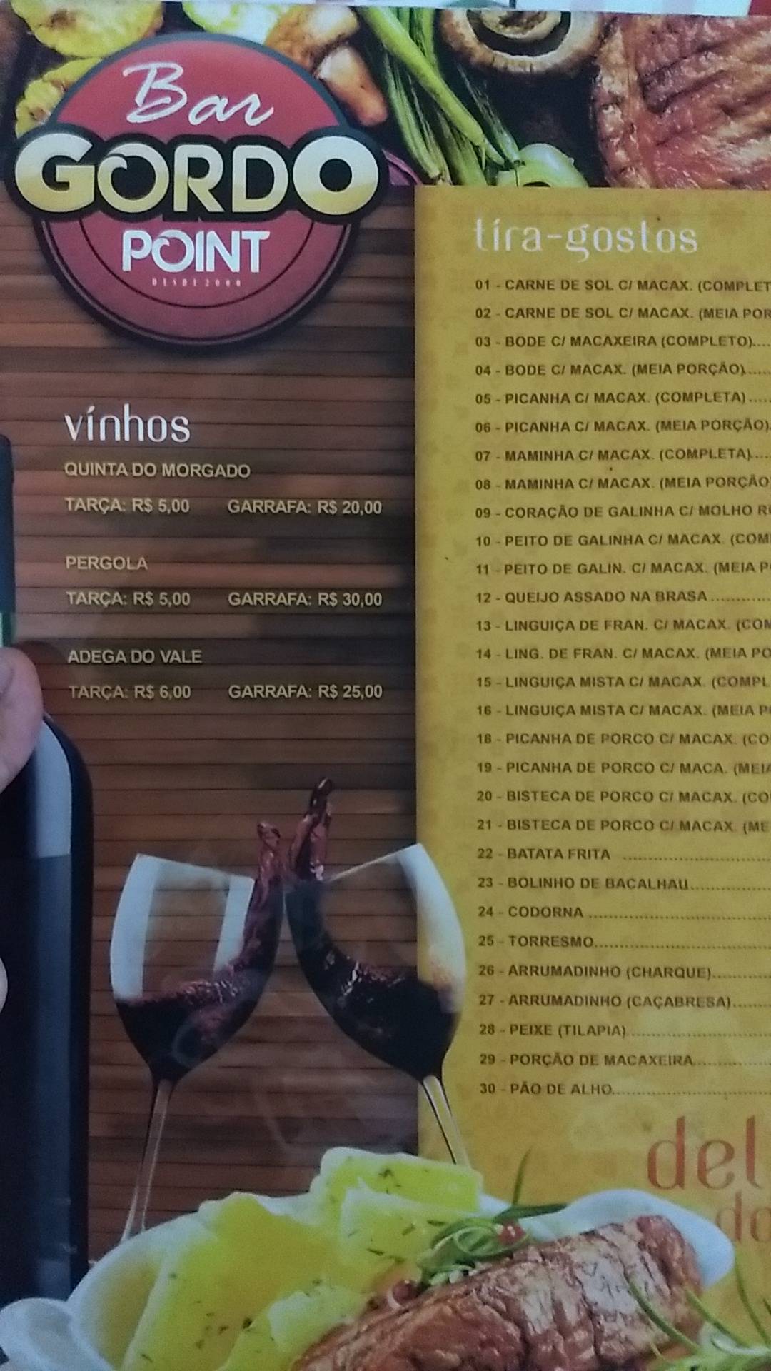 Gordo Point cardápio